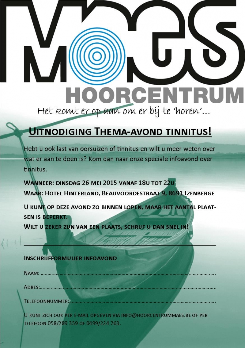 Oorsuizen wat is het? Thema-avond Tinnitus 26 mei 2015