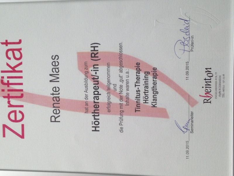Zertifikat H&ouml;rtherapeut/-in